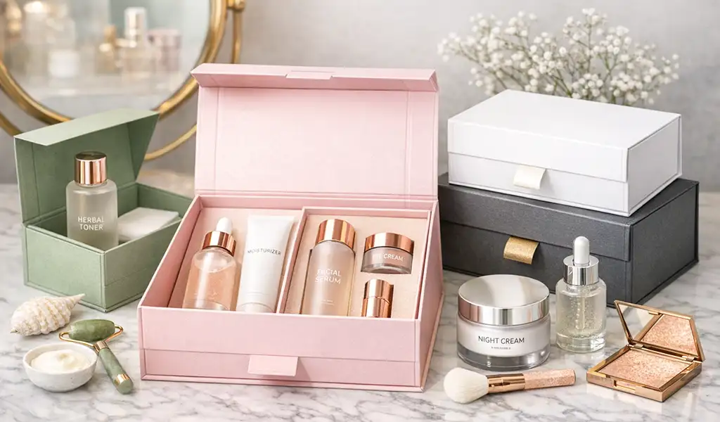 Cosmetics and skincare of Collapsible rigid box