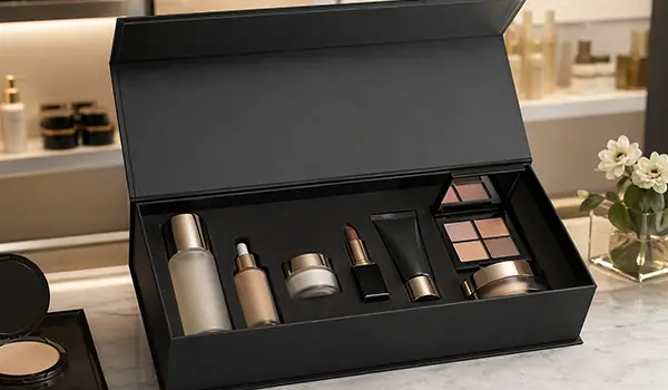 Cosmetic packaging for magnetic rigid box