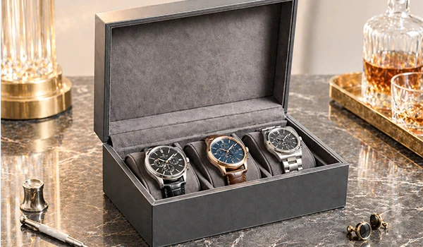 Hinged Lid Rigid Box for Luxury Watches