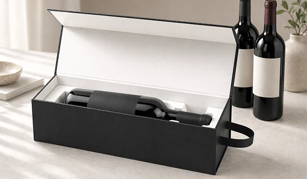 Hinged Lid Rigid Box for Wine