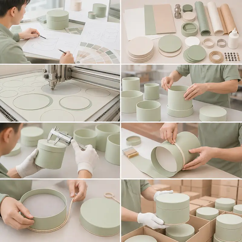Manufacturing Process of Round Rigid Box