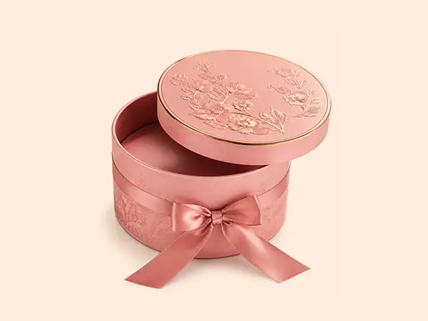 Pink round rigid box