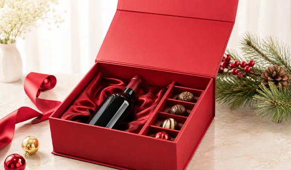 Red magnetic gift box