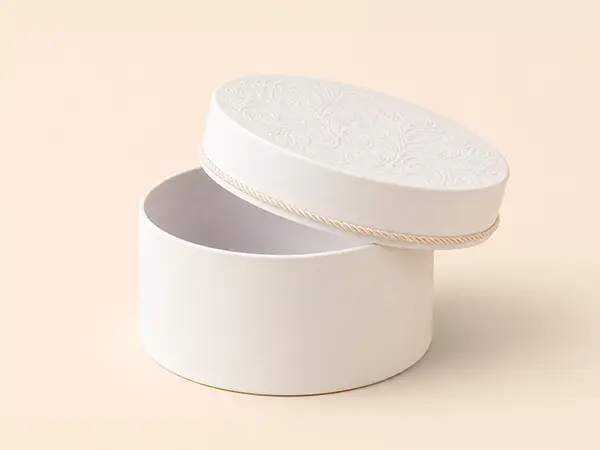 White Round Rigid Box