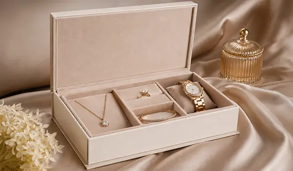 book-style rigid box for Jewelry