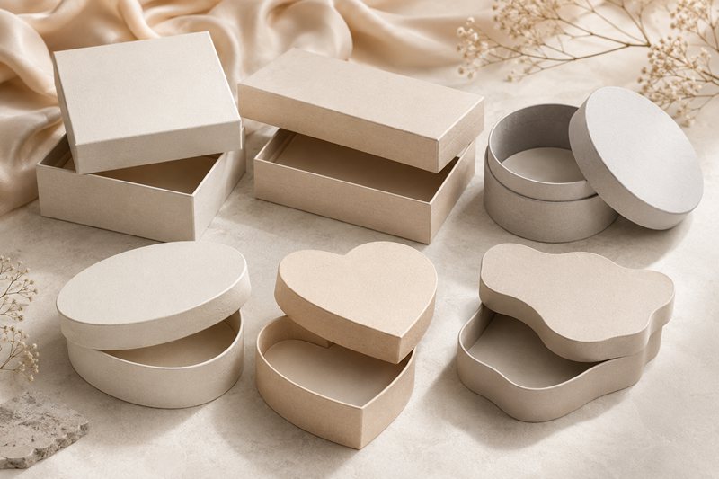 6 two piece rigid box styles by shape