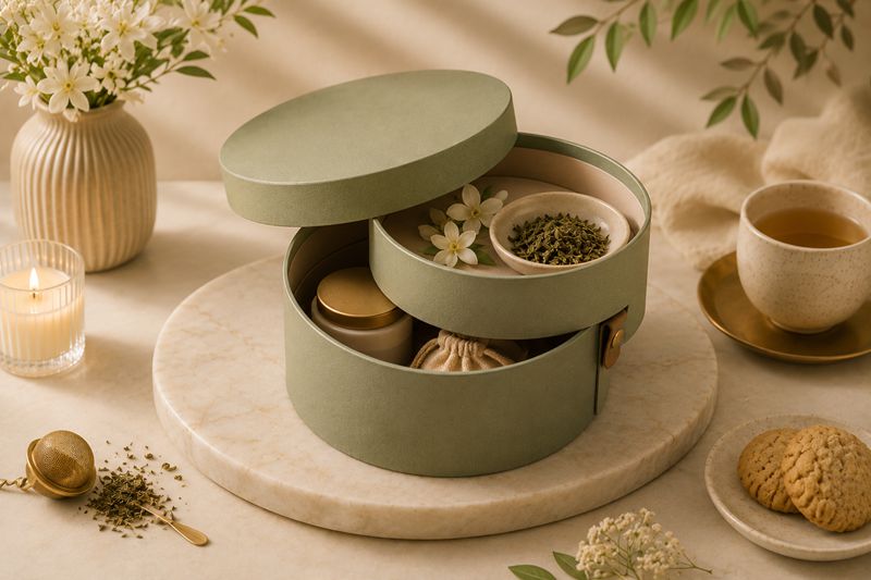 Double Layer Round Rigid Box