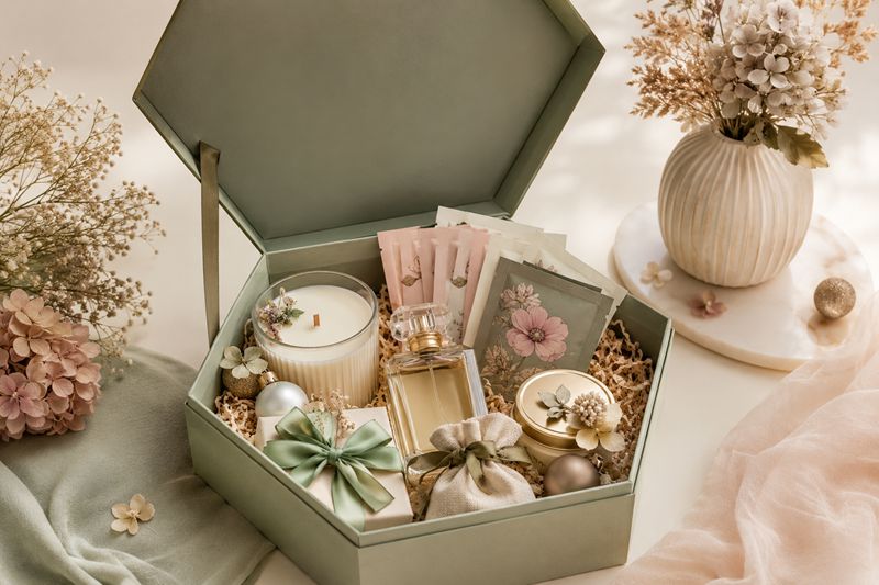 Hexagon Hinged Lid Rigid Box