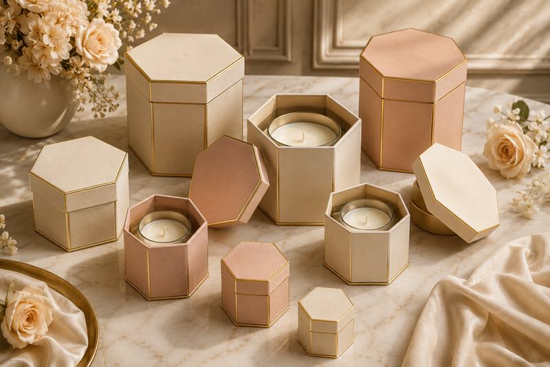 Hexagonal Rigid Candle Boxes