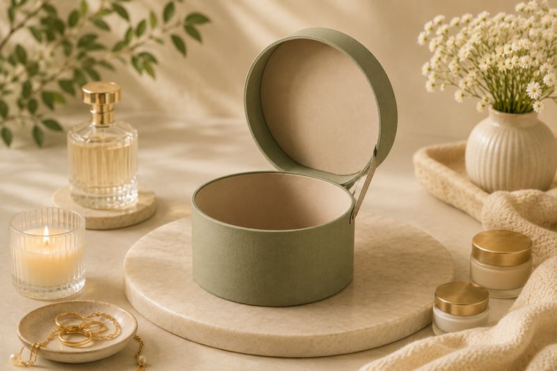 Hinged Round Rigid Box