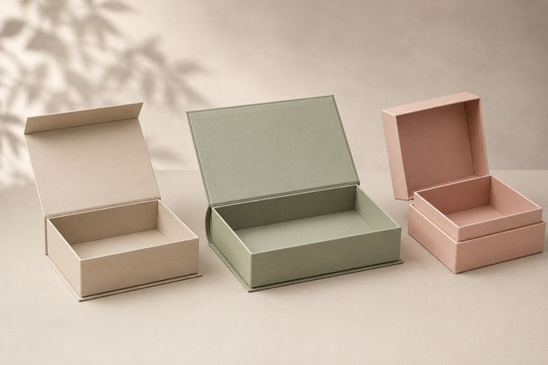 Hinged Top Rigid Box Design Styles