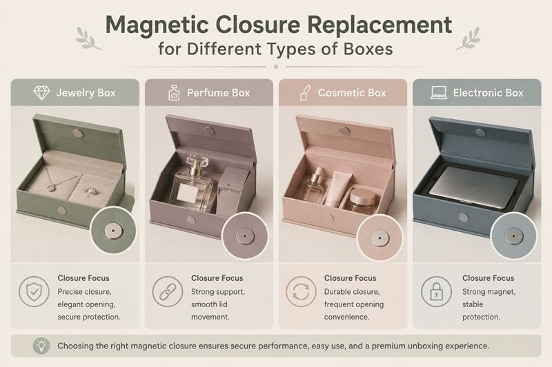 Magnetic Closure Replacement for Different Types of Boxes
