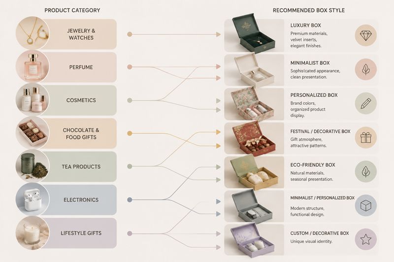 Matching Magnetic Rigid Box Styles with Different Product