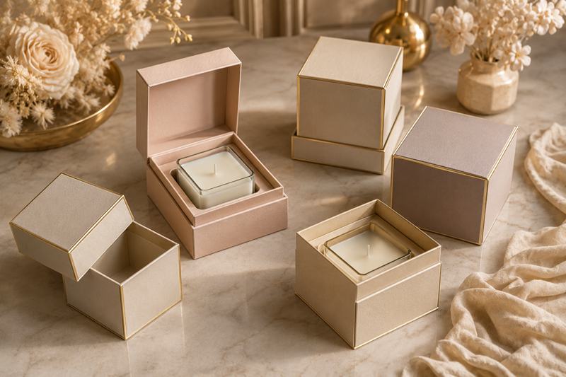 Square Rigid Candle Boxes