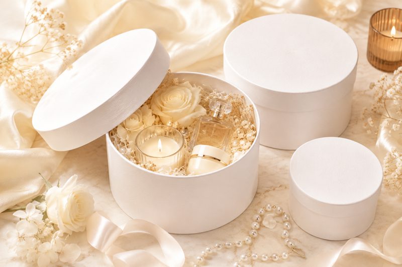 White Round Rigid Box