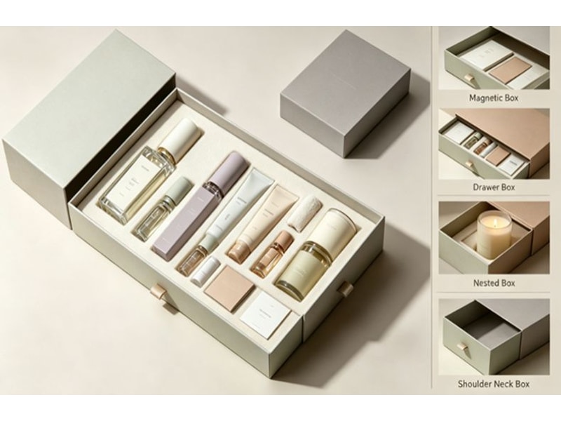 Fragrance gift set packaging examples for a launch kit