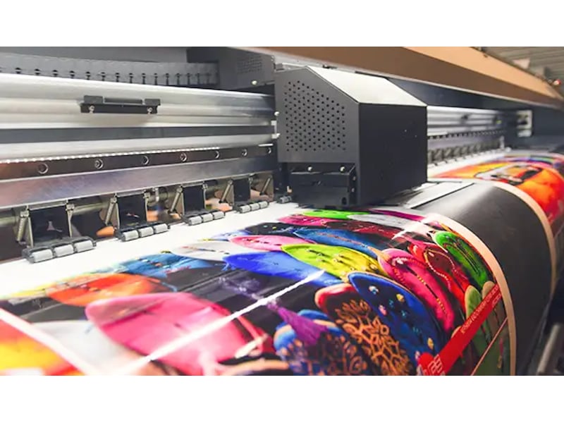 Digital printing equipment used to illustrate rigid box printing choices