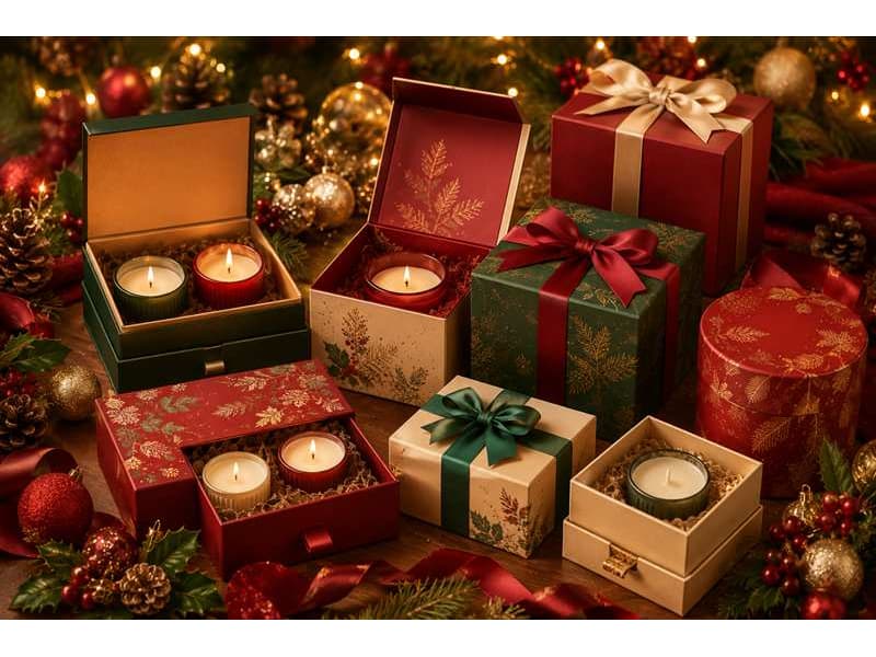 Holiday candle gift packaging examples